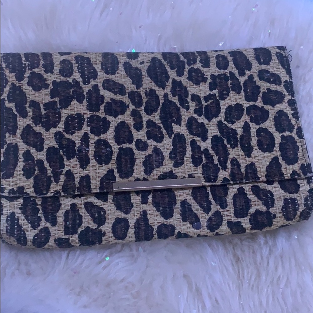 Cheetah print clutch bag